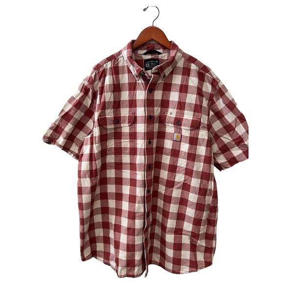 Carhartt Loose Fit Short Sleeve Check Print Shirt XL - Picture 1 of 6